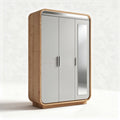 Wooden wardrobe with mirrored door and sleek modern design 100 x 60 x 180cm