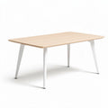Wooden dining table with white metal legs 160 x 80 x 75cm