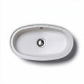 Solid surface oval sink in white for bathroom or kitchen 60 x 40 x 15cm